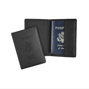 ROYCE New York Black RFID Blocking Passport Holder with US Seal
